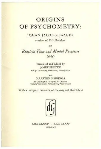 Origins of psychometry - Jaager Superprijs